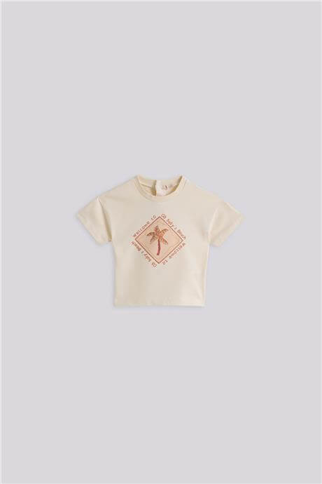 GB Baby Kız Bebek Ekru TshirtGB Baby Kız Bebek Ekru Tshirt