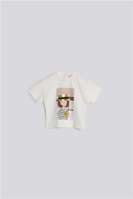 GB Baby Kız Bebek Ekru TshirtGB Baby Kız Bebek Ekru Tshirt