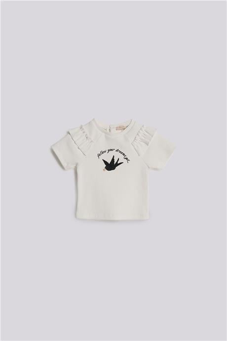 GB Baby Kız Bebek Ekru TshirtGB Baby Kız Bebek Ekru Tshirt