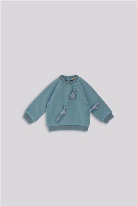 GB Baby Kız Bebek Mavi SweatshirtGB Baby Kız Bebek Mavi Sweatshirt