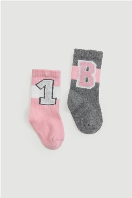 GB Baby Kız Bebek Renkli 2li Çorap