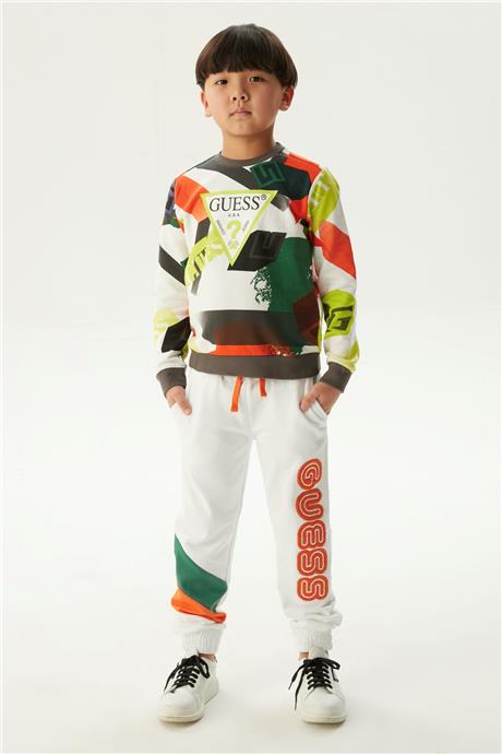 Guess Erkek Çocuk Beyaz Eşofman Altı
