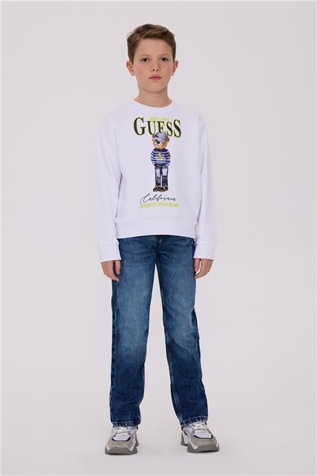 Guess Erkek Çocuk Beyaz SweatshirtGuess Erkek Çocuk Beyaz Sweatshirt