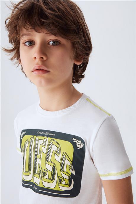 Guess Erkek Çocuk Beyaz T-Shirt