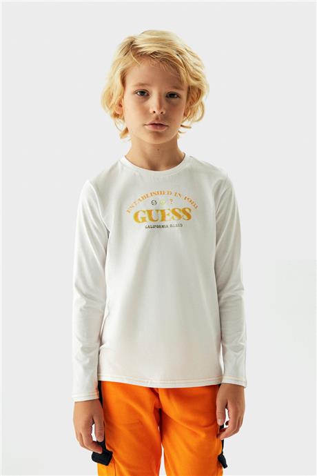 Guess Erkek Çocuk Beyaz T-Shirt