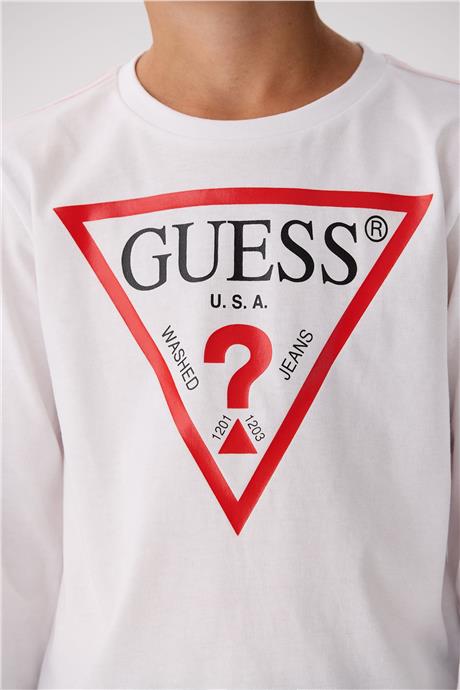 Guess Erkek Çocuk Beyaz T-Shirt