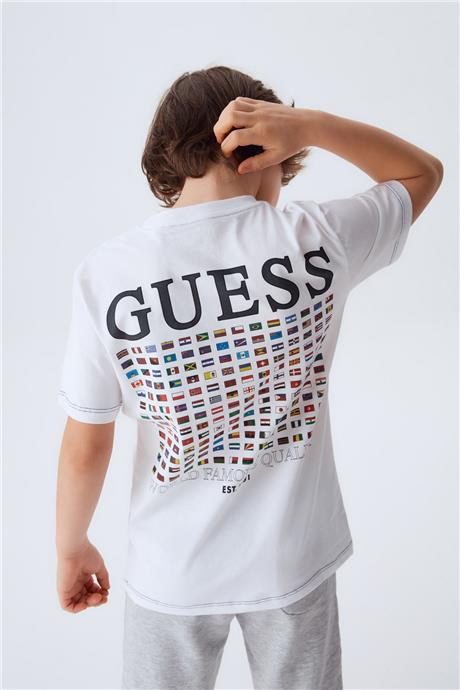Guess Erkek Çocuk Beyaz T-Shirt