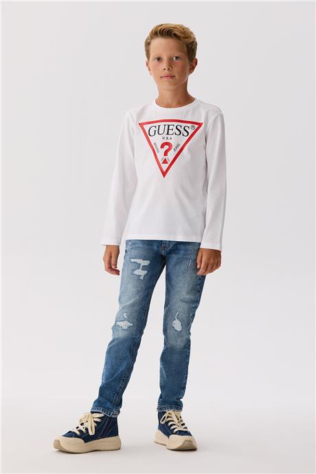 Guess Erkek Çocuk Beyaz T-Shirt