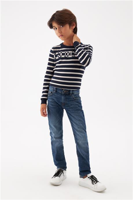 Guess Erkek Çocuk Desenli Jean Pantolon
