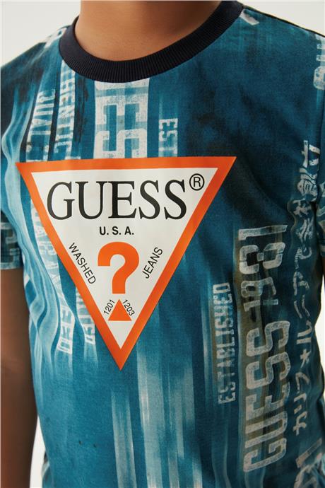Guess Erkek Çocuk Desenli T-Shirt