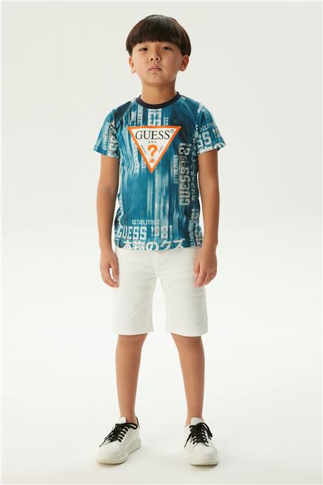 Guess Erkek Çocuk Desenli T-Shirt
