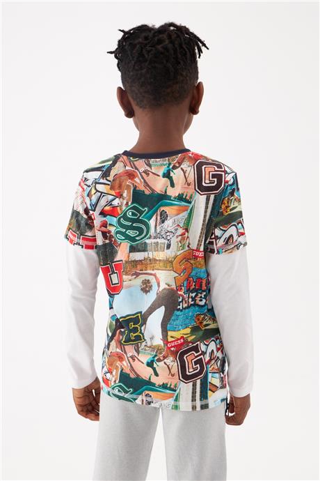 Guess Erkek Çocuk Desenli Tshirt