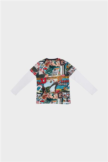 Guess Erkek Çocuk Desenli Tshirt