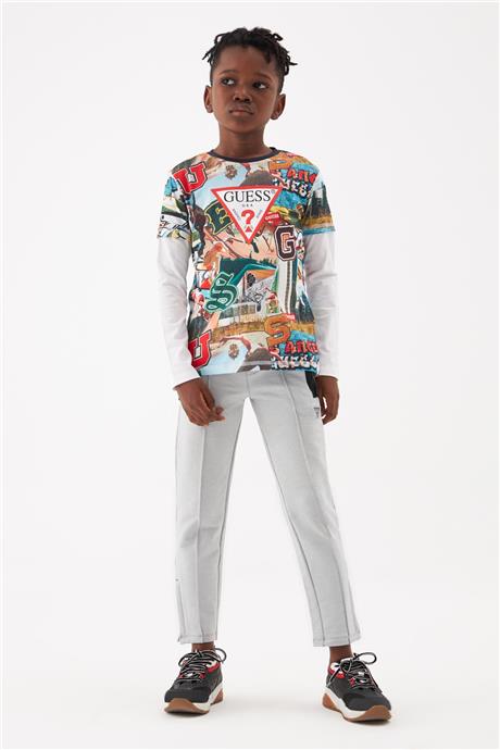 Guess Erkek Çocuk Desenli Tshirt
