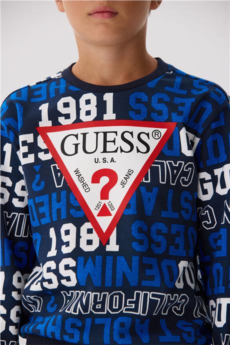 Guess Erkek Çocuk Mavi Sweatshirt