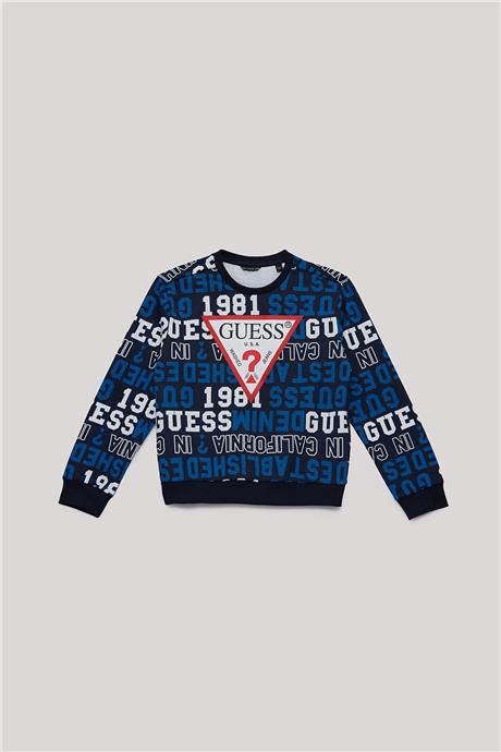 Guess Erkek Çocuk Mavi Sweatshirt