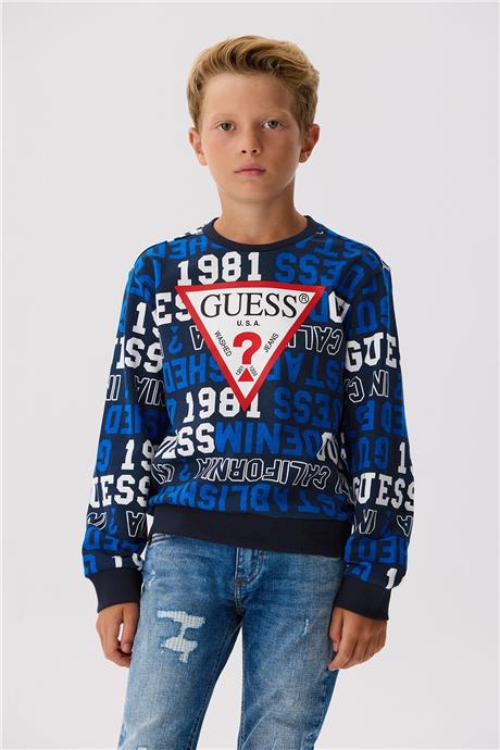 Guess Erkek Çocuk Mavi Sweatshirt