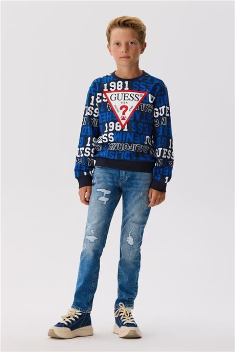 Guess Erkek Çocuk Mavi Sweatshirt