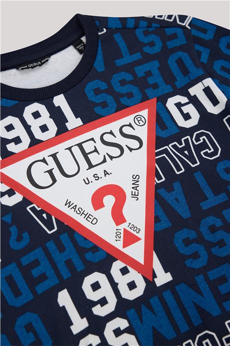 Guess Erkek Çocuk Mavi Sweatshirt