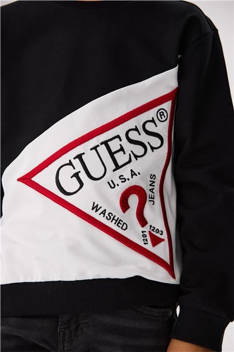 Guess Erkek Çocuk Siyah Sweatshirt