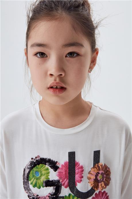 Guess Kız Çocuk Beyaz T-Shirt