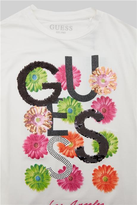 Guess Kız Çocuk Beyaz T-Shirt