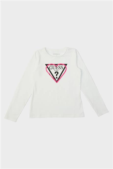 Guess Kız Çocuk Beyaz T-Shirt
