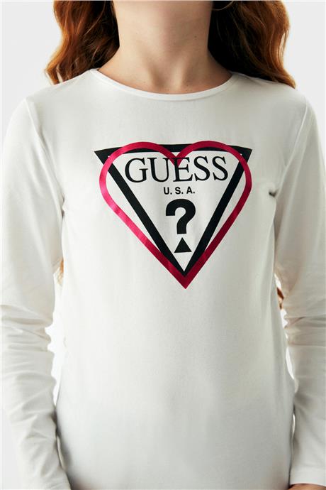 Guess Kız Çocuk Beyaz T-Shirt