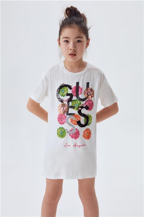 Guess Kız Çocuk Beyaz T-Shirt