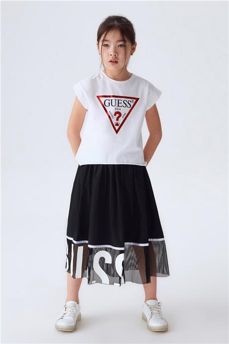 Guess Kız Çocuk Beyaz T-Shirt