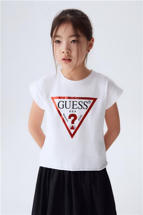 Guess Kız Çocuk Beyaz T-Shirt