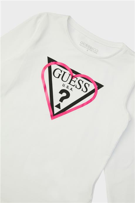 Guess Kız Çocuk Beyaz T-Shirt