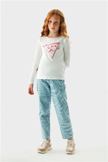 Guess Kız Çocuk Beyaz T-Shirt