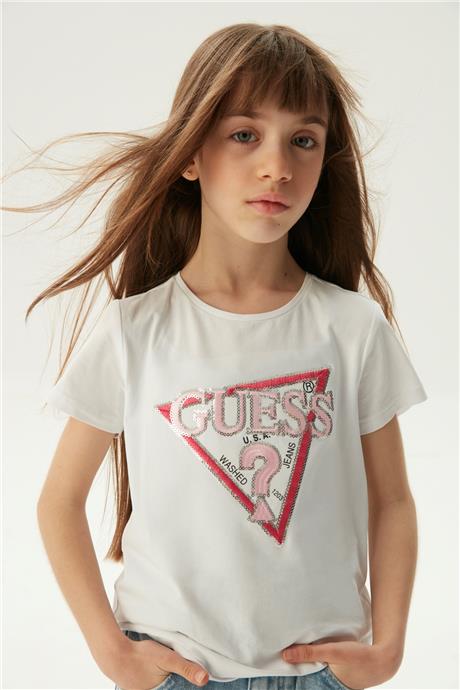 Guess Kız Çocuk Beyaz T-Shirt