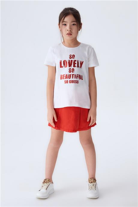 Guess Kız Çocuk Beyaz T-Shirt