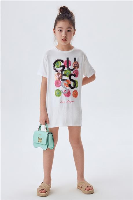 Guess Kız Çocuk Beyaz T-Shirt