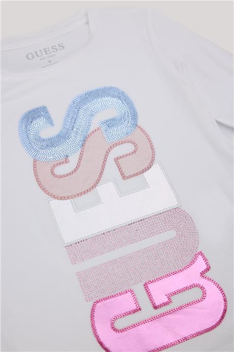 Guess Kız Çocuk Beyaz T-Shirt
