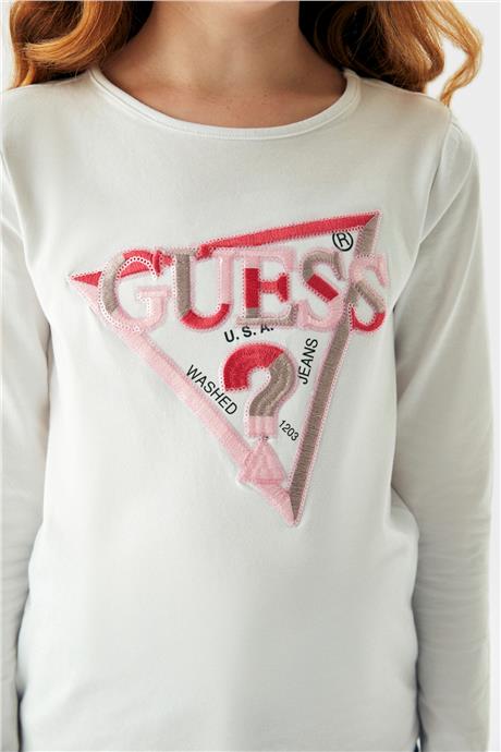 Guess Kız Çocuk Beyaz T-Shirt