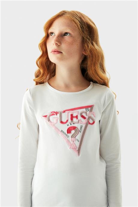 Guess Kız Çocuk Beyaz T-Shirt