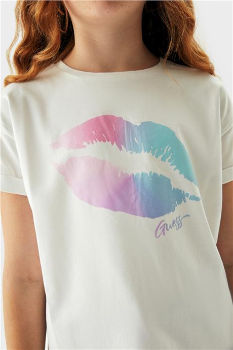 Guess Kız Çocuk Beyaz T-Shirt