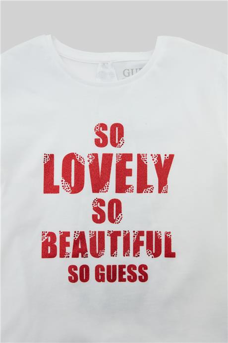 Guess Kız Çocuk Beyaz T-Shirt