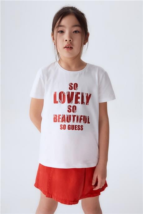 Guess Kız Çocuk Beyaz T-Shirt
