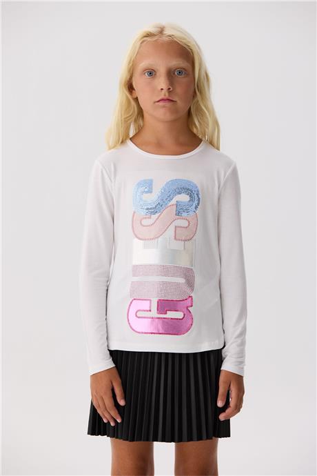 Guess Kız Çocuk Beyaz T-Shirt