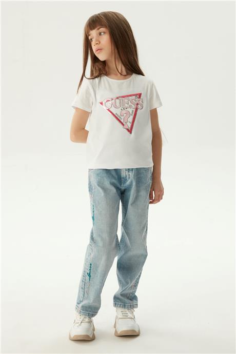 Guess Kız Çocuk Beyaz T-Shirt