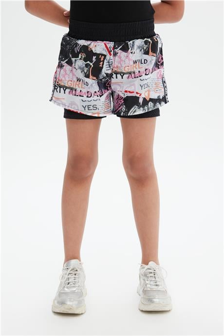 Guess Kız Çocuk Desenli Şort