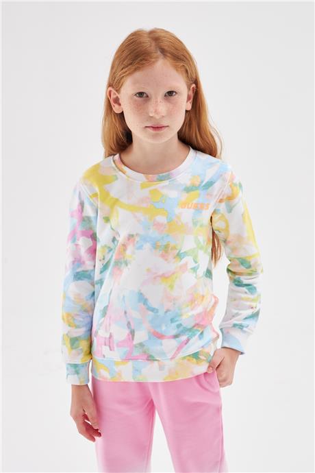 Guess Kız Çocuk Desenli Sweatshirt
