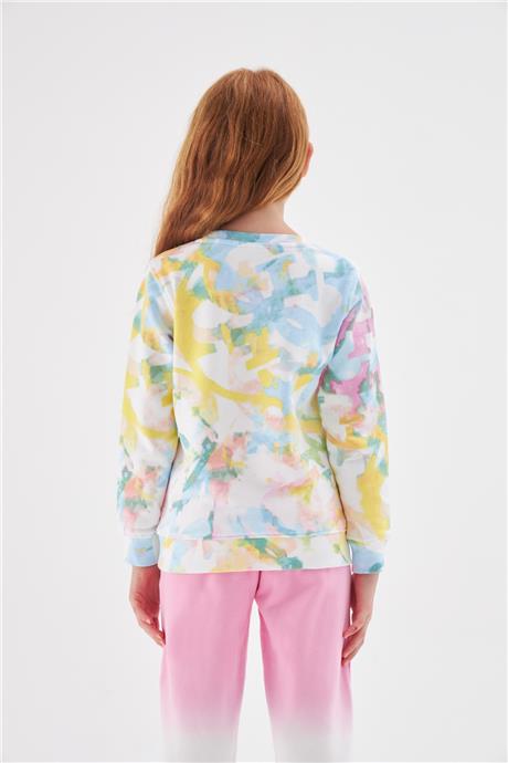 Guess Kız Çocuk Desenli Sweatshirt