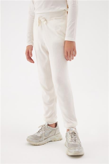 Guess Kız Çocuk Ekru Triko Pantolon