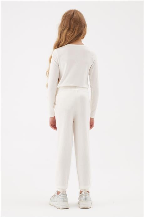 Guess Kız Çocuk Ekru Triko Pantolon