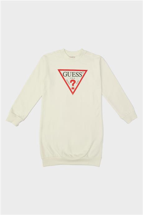 Guess Kız Çocuk Kırık Beyaz Elbise